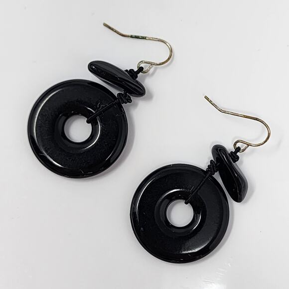 Vintage Onyx Earrings - Picture 1 of 3